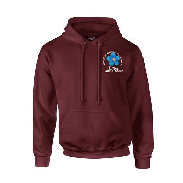 Healthcare Nursing Blue Forget Me Not Design Pullover Hoodie - Image 3