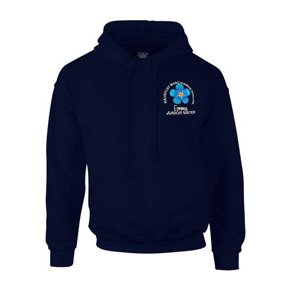 Healthcare Nursing Blue Forget Me Not Design Pullover Hoodie