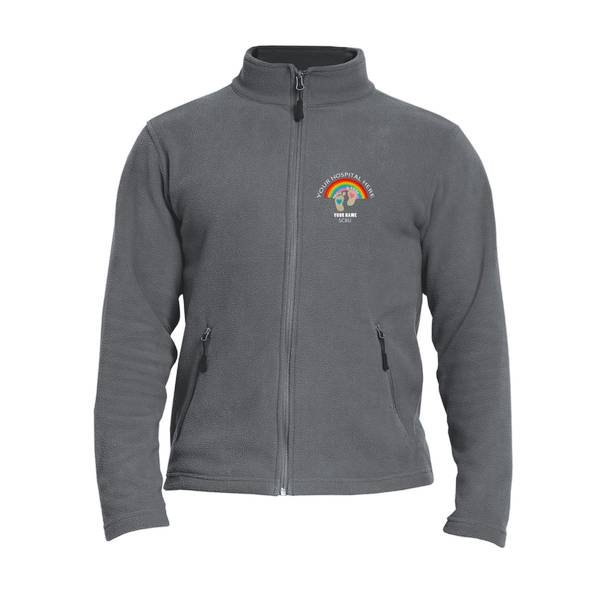 Healthcare Nursing Baby Feet Rainbow Design Fleece Jacket/Coat - Image 4