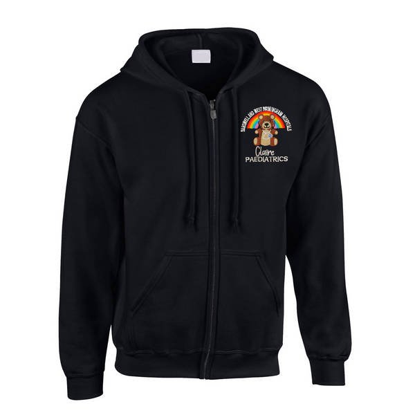 Healthcare Nursing Bear & Rainbow Design Zipped Hoodie