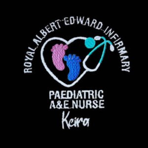 Healthcare Nursing Stethoscope & Baby Feet Design Ladies Cardigan