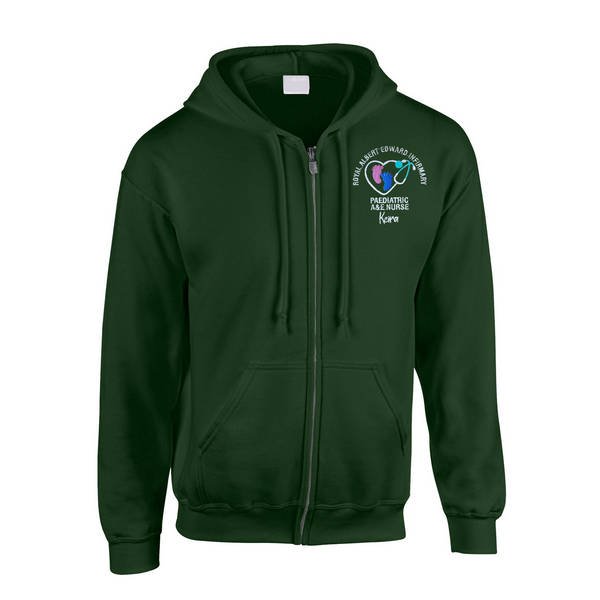 Healthcare Nursing Stethoscope Baby Feet Design Zipped Hoodie - Image 3