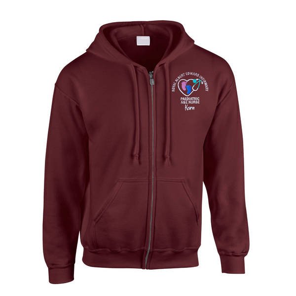 Healthcare Nursing Stethoscope Baby Feet Design Zipped Hoodie - Image 4