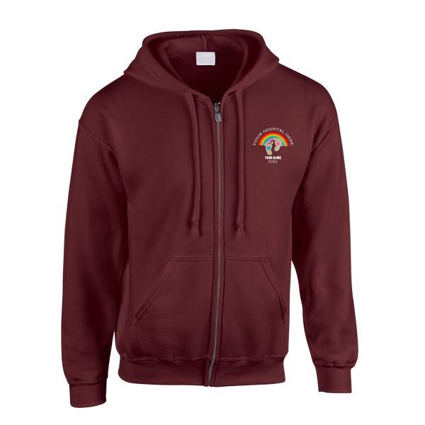 Healthcare Nursing Baby Feet Rainbow Design Zipped Hoodie - Image 3