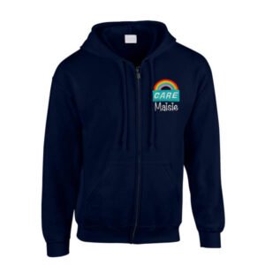 Healthcare Nursing Care & Rainbow Design Zipped Hoodie