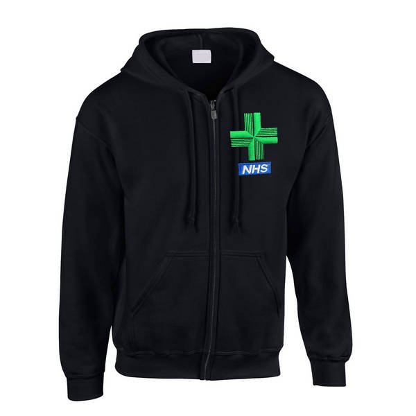 Healthcare Pharmacy Cross Design Zipped Hoodie