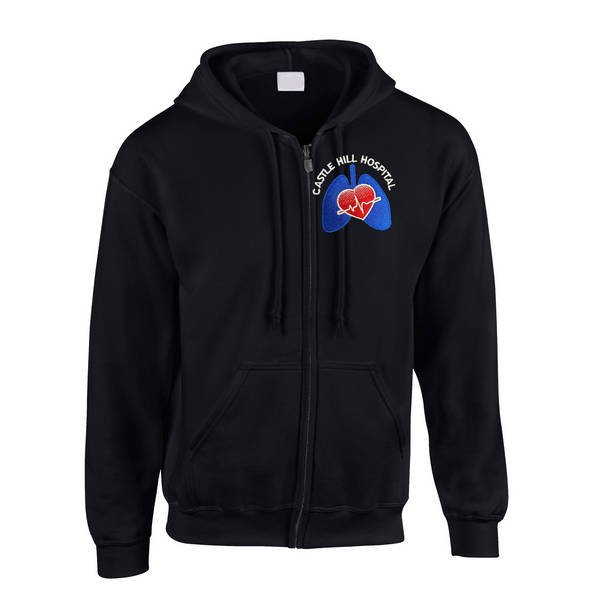 Healthcare Nursing Heart and Lungs Design Zipped Hoodie