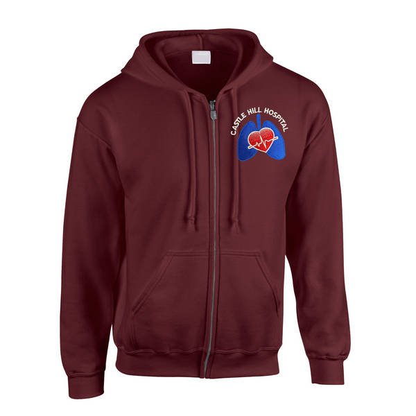 Healthcare Nursing Heart and Lungs Design Zipped Hoodie - Image 3